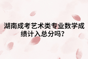 湖南成考藝術類專業(yè)數學成績計入總分嗎？