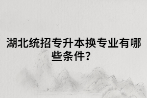 湖北統(tǒng)招專升本換專業(yè)有哪些條件？