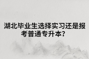 湖北畢業(yè)生選擇實(shí)習(xí)還是報(bào)考普通專升本？