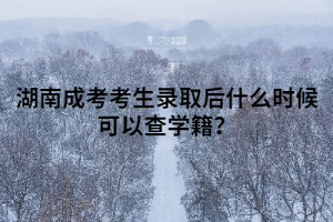 湖南成考考生錄取后什么時候可以查學(xué)籍？