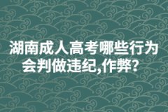 湖南成人高考哪些行為會判做違紀,作弊？