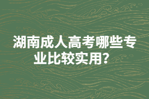 湖南成人高考哪些專業(yè)比較實(shí)用？