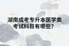 湖南成考專升本醫(yī)學(xué)類考試科目有哪些？