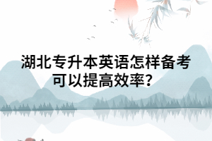 湖北專升本英語怎樣備考可以提高效率？