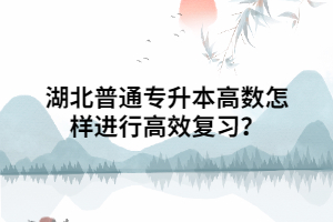 湖北普通專升本高數(shù)怎樣進(jìn)行高效復(fù)習(xí)？