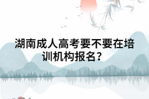 湖南成人高考要不要在培訓(xùn)機(jī)構(gòu)報(bào)名？