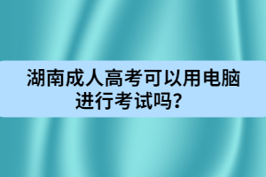 湖南成人高考可以用電腦進(jìn)行考試嗎？