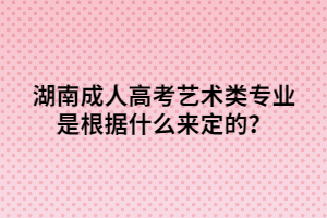 湖南成人高考藝術(shù)類專業(yè)是根據(jù)什么來定的？
