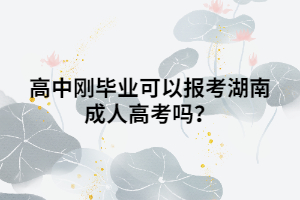 高中剛畢業(yè)可以報(bào)考湖南成人高考嗎？