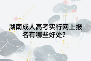 湖南成人高考實行網(wǎng)上報名有哪些好處？