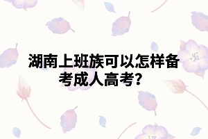 湖南上班族可以怎樣備考成人高考？