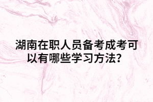 湖南在職人員備考成考可以有哪些學(xué)習(xí)方法？