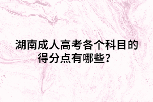 湖南成人高考各個(gè)科目的得分點(diǎn)有哪些？