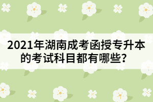 2021年湖南成考函授專升本的考試科目都有哪些？
