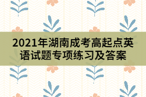 2021年湖南成考高起點(diǎn)英語試題專項(xiàng)練習(xí)及答案(3)