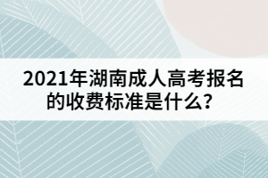 20201年湖南成人高考報(bào)名的收費(fèi)標(biāo)準(zhǔn)是什么？