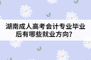 湖南成人高考會(huì)計(jì)專(zhuān)業(yè)畢業(yè)后有哪些就業(yè)方向？