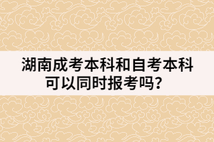  湖南成考本科和自考本科可以同時(shí)報(bào)考嗎？