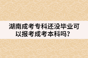 湖南成考?？七€沒畢業(yè)可以報(bào)考成考本科嗎？