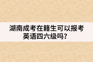 湖南成考在籍生可以報考英語四六級嗎？