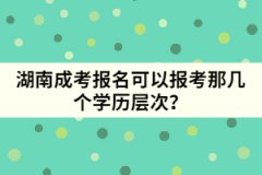 湖南成考報名可以報考那幾個學歷層次？