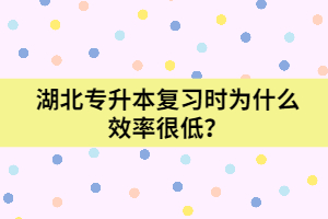 湖北專(zhuān)升本復(fù)習(xí)時(shí)為什么效率很低？