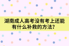 湖南成人高考沒有考上還能有什么補救的方法？
