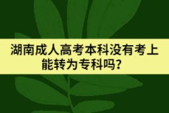 湖南成人高考本科沒有考上能轉(zhuǎn)為?？茊?？