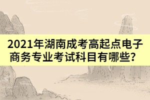 2021年湖南成人高考高起點電子商務專業(yè)考試科目有哪些？