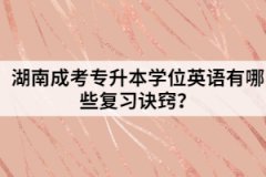 湖南成考專升本學(xué)位英語有哪些復(fù)習(xí)訣竅？