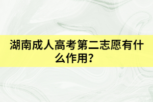 湖南成人高考第二志愿有什么作用？