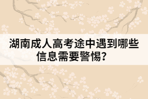 湖南成人高考途中遇到哪些信息需要警惕？
