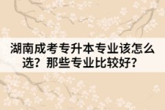 湖南成考專(zhuān)升本專(zhuān)業(yè)該怎么選？那些專(zhuān)業(yè)比較好？