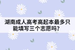 湖南成人高考高起本最多只能填寫(xiě)三個(gè)志愿嗎？