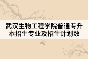 2021年武漢生物工程學院普通專升本招生專業(yè)及招生計劃數(shù)