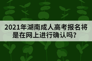 2021年湖南成人高考報名將是在網(wǎng)上進(jìn)行確認(rèn)嗎？