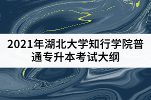 2021年湖北大學(xué)知行學(xué)院普通專(zhuān)升本《工程項(xiàng)目管理》考試大綱