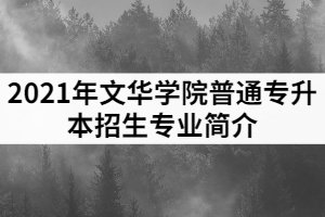 2021年文華學(xué)院普通專(zhuān)升本招生專(zhuān)業(yè)簡(jiǎn)介