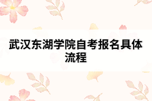 武漢東湖學(xué)院自考報(bào)名具體流程
