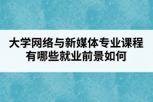 大學網(wǎng)絡與新媒體專業(yè)課程有哪些就業(yè)前景如何