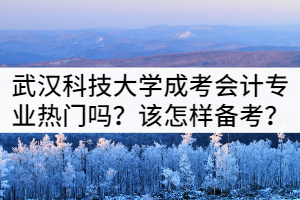 武漢科技大學(xué)成考會(huì)計(jì)專(zhuān)業(yè)熱門(mén)嗎？該怎樣備考？