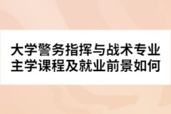 大學(xué)警務(wù)指揮與戰(zhàn)術(shù)專(zhuān)業(yè)主學(xué)課程及就業(yè)前景如何