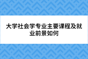 大學(xué)社會(huì)學(xué)專業(yè)主要課程及就業(yè)前景如何