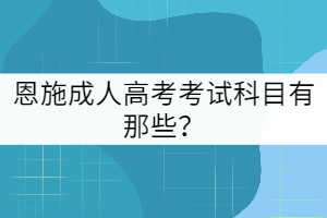 恩施成人高考考試科目有那些？