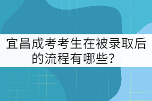 宜昌成考考生在被錄取后的流程有哪些？