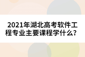 2021年湖北高考軟件工程專業(yè)主要課程學什么？