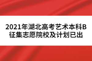 2021年湖北高考藝術本科B征集志愿院校及計劃已出