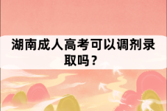 湖南成人高考可以調(diào)劑錄取嗎？