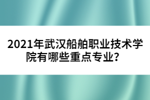2021年武漢船舶職業(yè)技術(shù)學(xué)院有哪些重點(diǎn)專業(yè)？