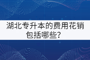 湖北專升本的費用花銷包括哪些？